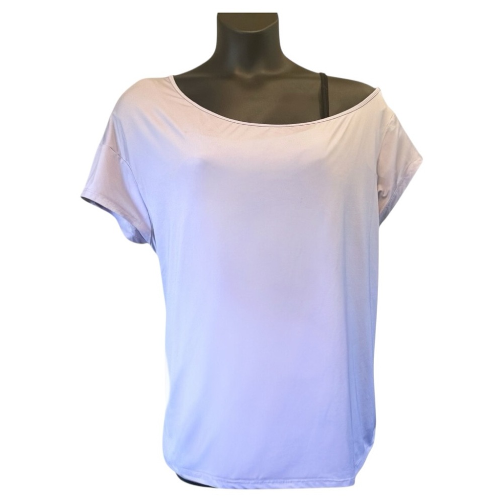 Torrid Active Set: Performance Core Leggings & Purple Off Shoulder Wicking Tee 2 - Picture 5 of 15